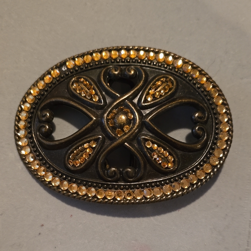 Vintage Style Gold and Bronze Belt Buckle